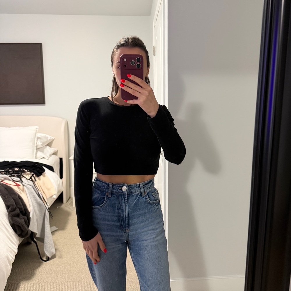 Zara Long Sleeve Crop Top